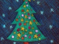 2. Holiday Christmas Tree Drawing (Greeting Inside: May peace and light follow you wherever you wander this holiday season.)
