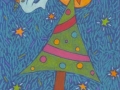 6. Holiday Christmas Tree and Dove Drawing (Greeting Inside: Peace on Earth.)