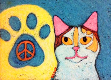 Calico-Hippie-Peace-Cat-painting-BZTAT-LR.jpg (452×326)