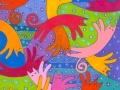 18. Dancing Sea Cats drawing Card (Blank Inside)